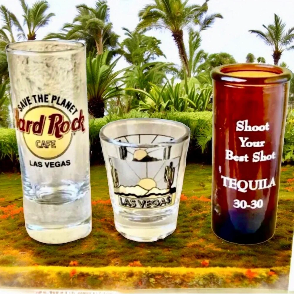 Hard Rock Cafe Shot Glass Las Vegas + 2 More
